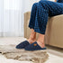 Mens Slip On Faux Fur Mule Slipper - Black